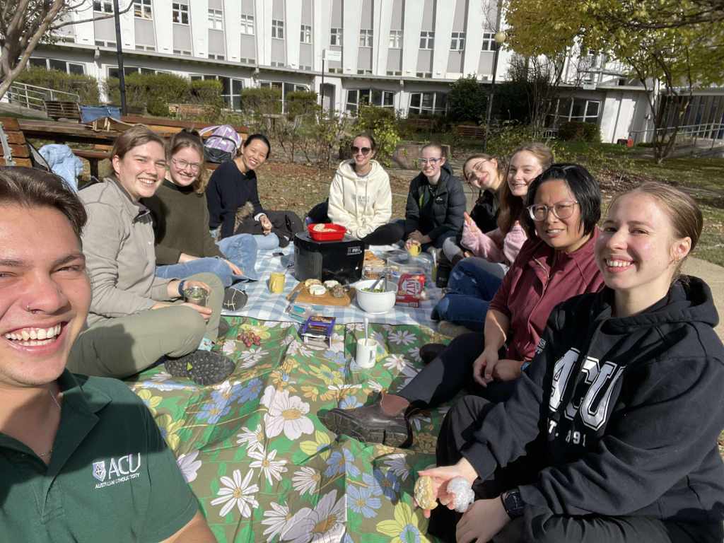 Students having fun getting to know eachother